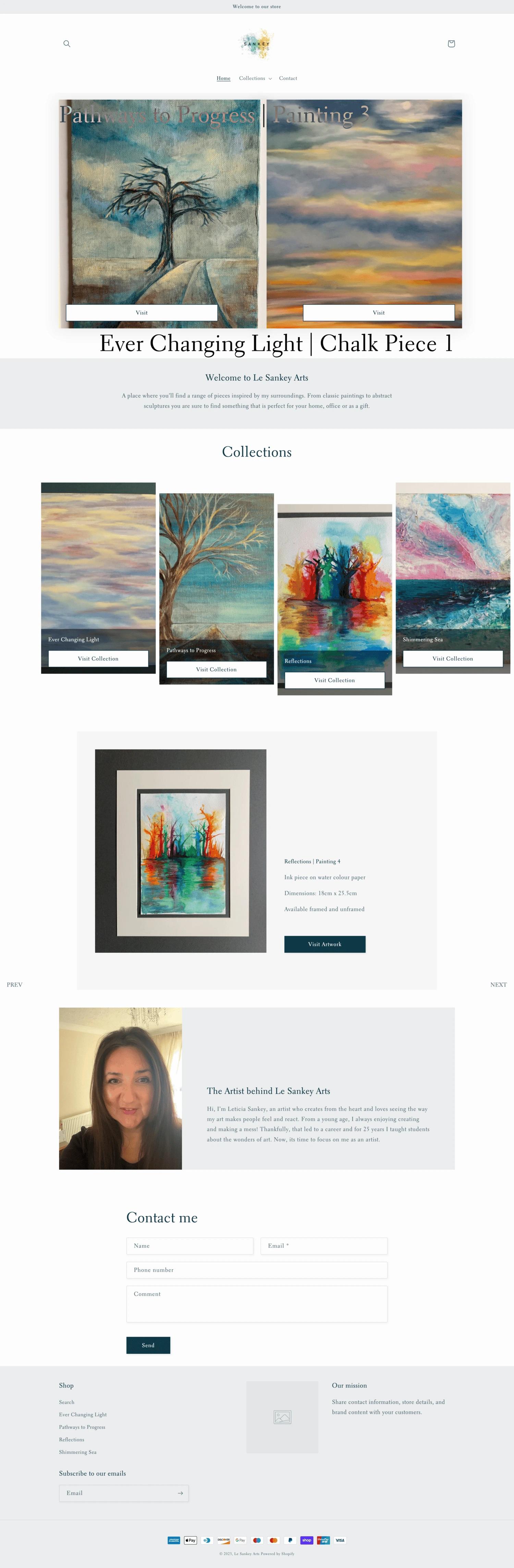 Le Sankey Arts website custom Shopify developed theme