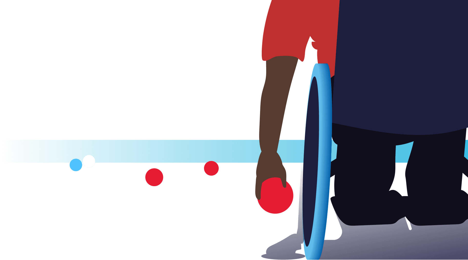 Illustration of person playing boccia game