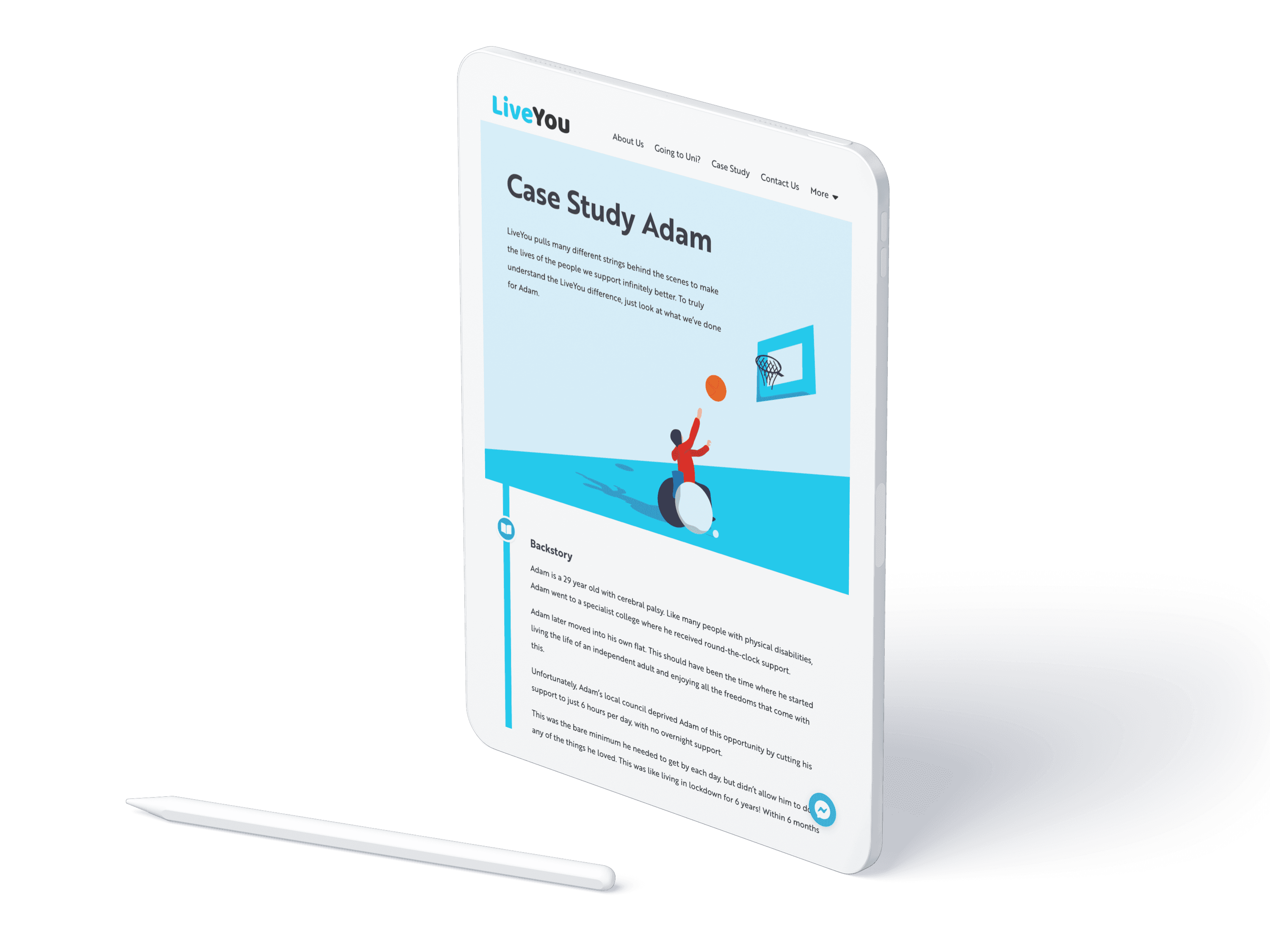 Mockup showing Adam's case study