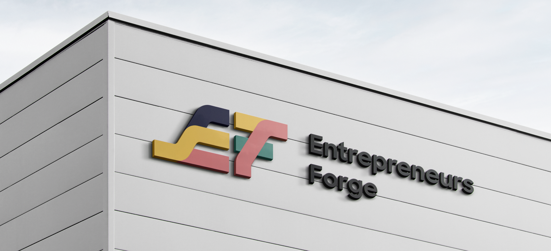 Building that has the Entrepreneurs Forge logo design on it